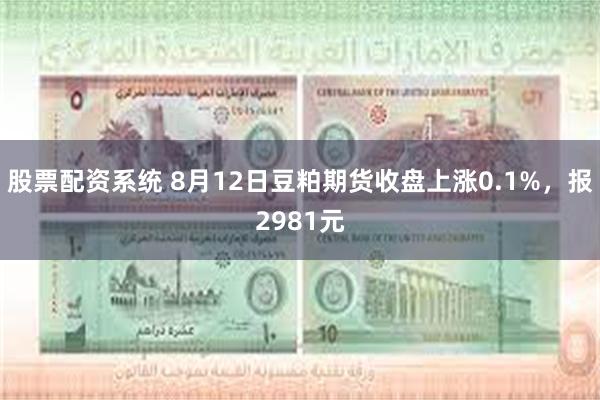 股票配资系统 8月12日豆粕期货收盘上涨0.1%，报2981元