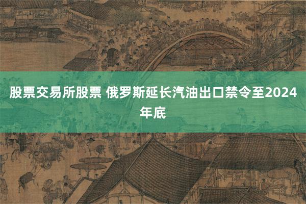 股票交易所股票 俄罗斯延长汽油出口禁令至2024年底