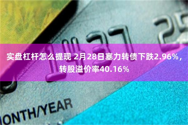 实盘杠杆怎么提现 2月28日塞力转债下跌2.96%，转股溢价率40.16%