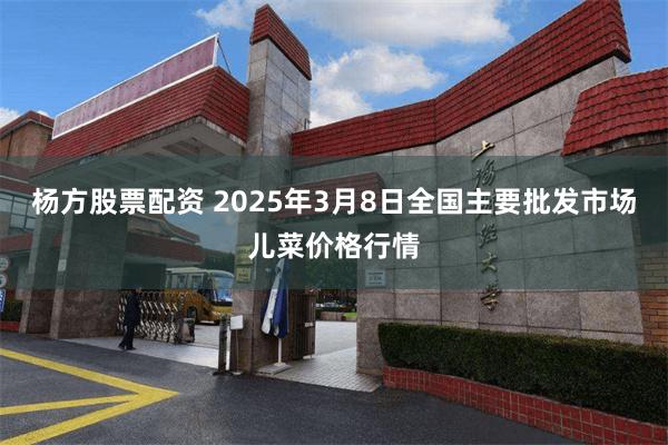 杨方股票配资 2025年3月8日全国主要批发市场儿菜价格行情